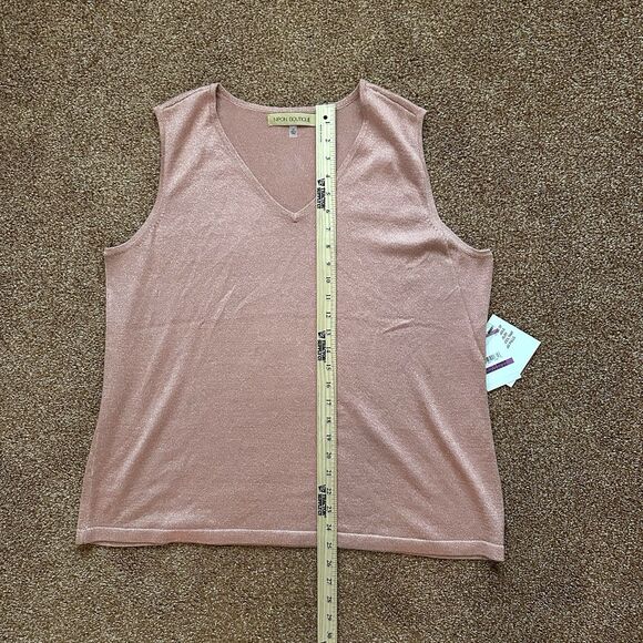 Tank Top Women’s 2X Pink Shimmery Sleeveless Knit Pullover NWT - Picture 8 of 8